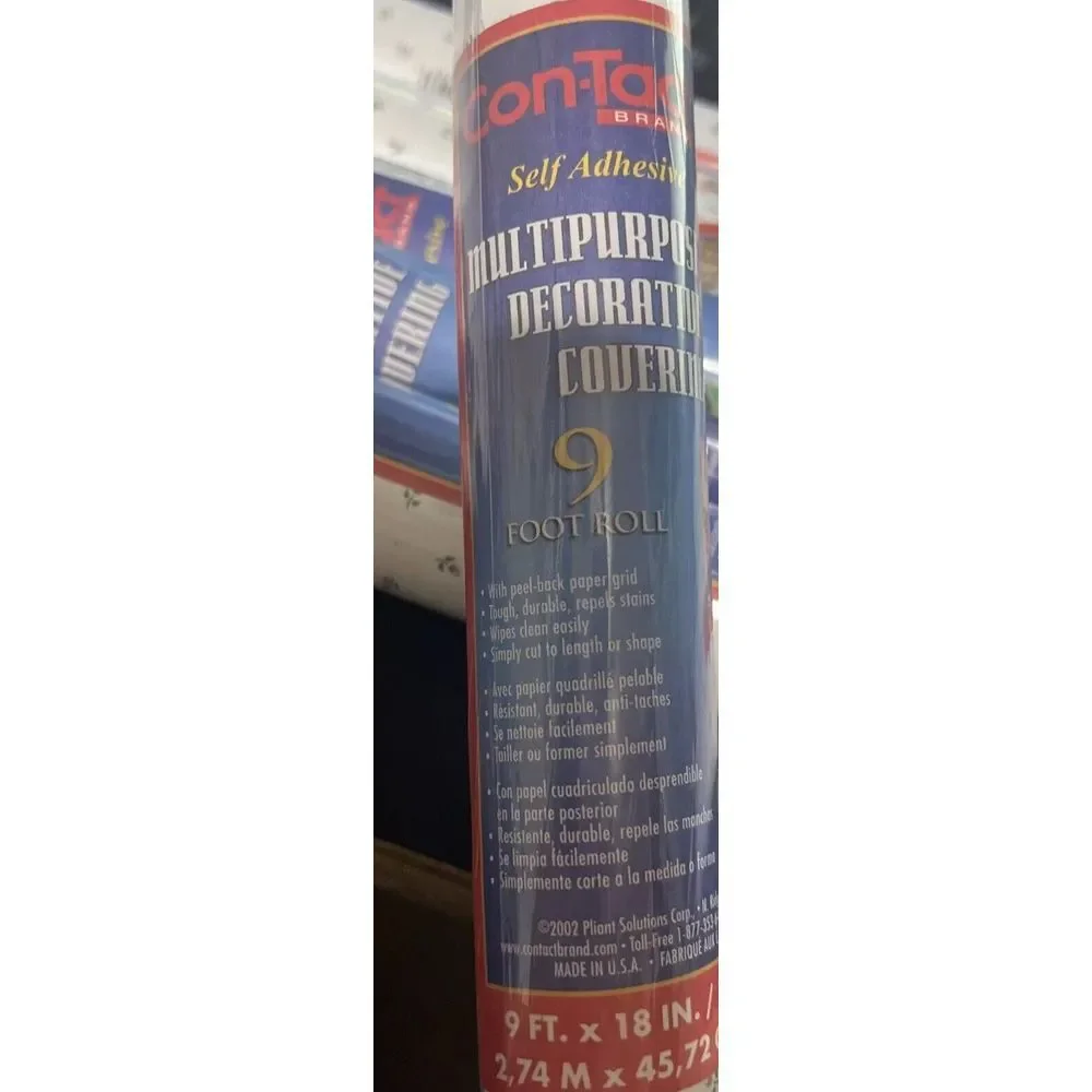 Contact Brand Self-Adhesive Vinyl‎ Shelf Liner 2002 White Rosebud 9E9300 9'x18
